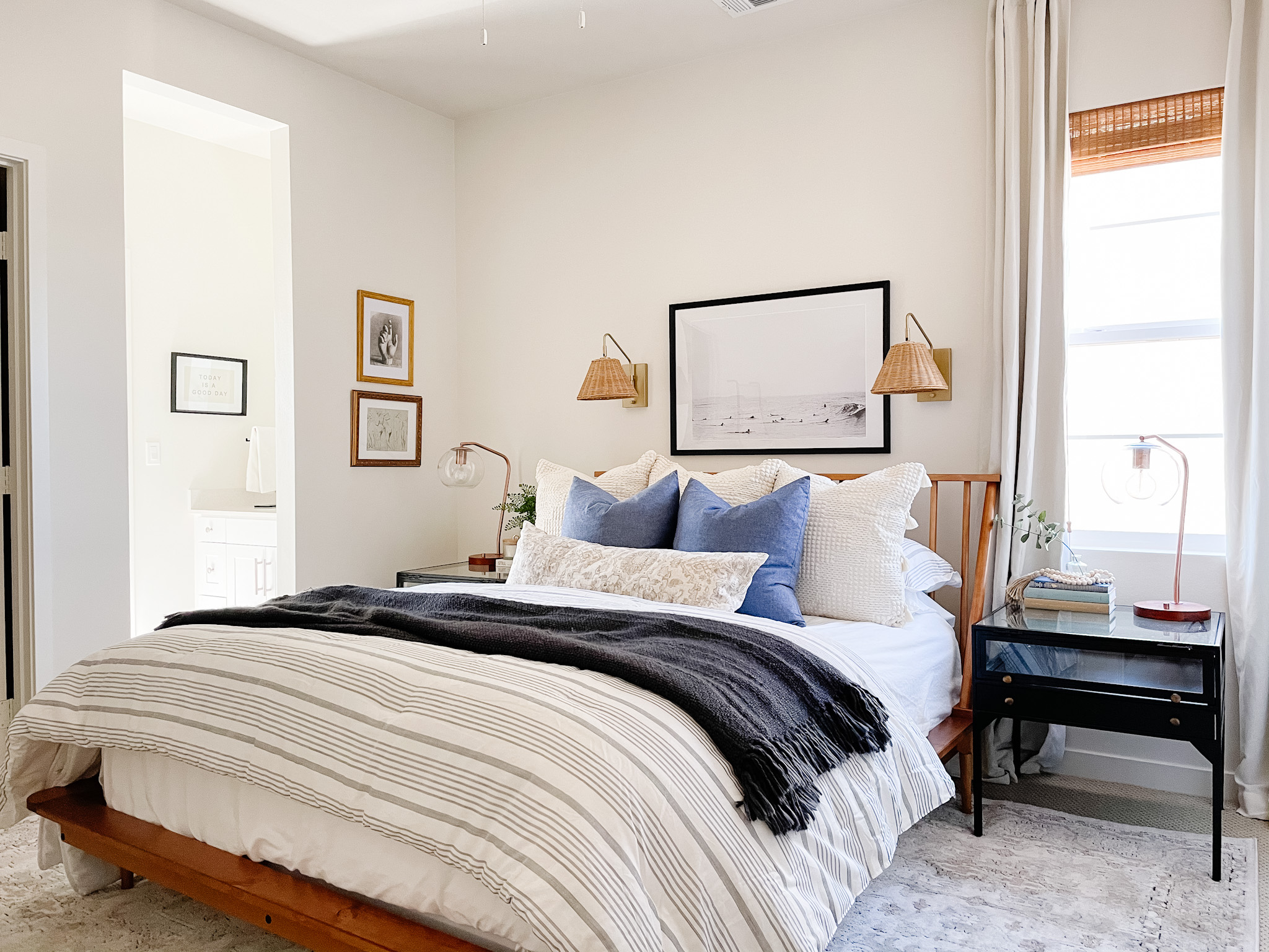 How to Layer Pillows on a King and Queen Bed - Dwell & Oak